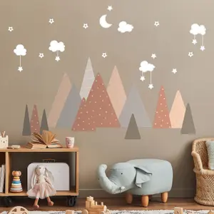 Walplus Combo Kids - Cloudy Mountains Wall Sticker PVC