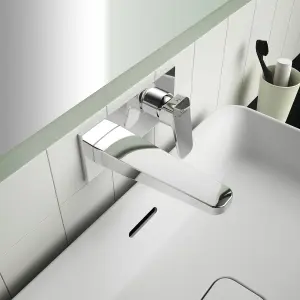 Ideal Standard Ceraplan Standard Chrome effect Square Wall Mixer Tap