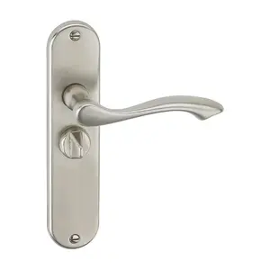 URBNLIVING 184mm Length 12 Pcs Kensington Metal & Satin Nickel Bathroom Lever Latch Door Handle Set