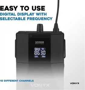 Vonyx WM55B Wireless Headset Microphone With Bodypack - UHF