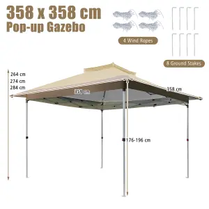 Costway 3.6 x 3.6 M Pop up Gazebo Tent Portable Canopy Shelter w/ Vented Top