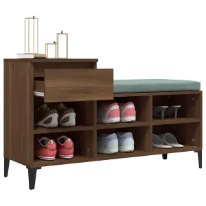 Berkfield Shoe Cabinet Brown Oak 102x36x60 cm Engineered Wood