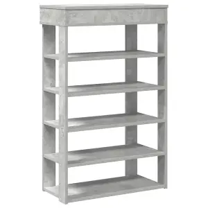 Berkfield Shoe Rack Concrete Grey 60x30x98 cm Engineered Wood