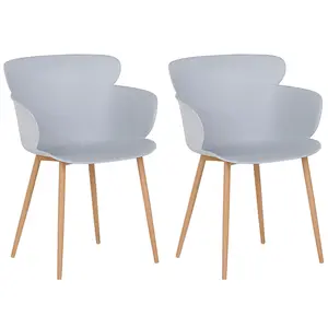 Set of 2 Dining Chairs SUMKLEY Light Grey