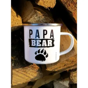 Grindstore Papa Bear Enamel Mug White (One Size)