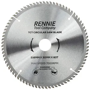 216mm x 80T TCT Circular Wood Saw Blade. Fits Festool Bosch Makita Dewalt Circular Saws Etc