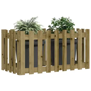 Berkfield Garden Raised Bed with Fence Design 100x50x70 cm Impregnated Wood Pine