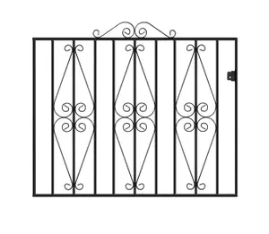 STIRA Metal Scroll Low Flat Garden Gate 1220mm GAP x 914mm High ST07ZP