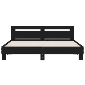 Berkfield Bed Frame with LED without Mattress Black 160x200 cm