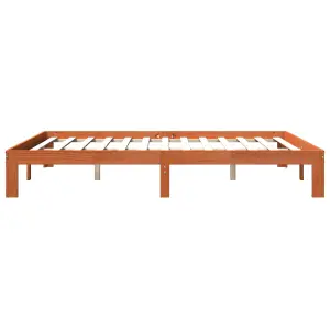 Berkfield Bed Frame without Mattress Wax Brown 180x200 cm Super King Solid Wood Pine