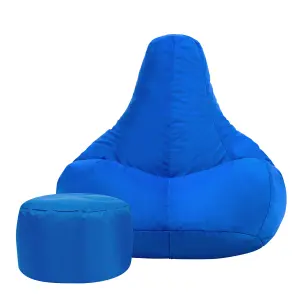 Veeva Recliner Indoor Outdoor Bean Bag & Pouffe Blue Bean Bag Chair