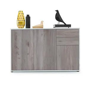 Mcdevitt 117cm Sideboard White (Matt)/Nordic Oak