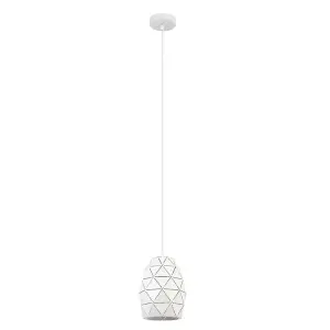 Luminosa Modern Hanging Pendant White 1 Light , E27