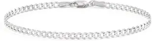 Sterling Silver 6.5" Open Curb Chain Bracelet