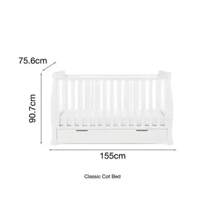 Stamford Classic Cot Bed with Cot Top Changer White