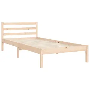 Berkfield Bed Frame with Headboard Small Single Solid Wood