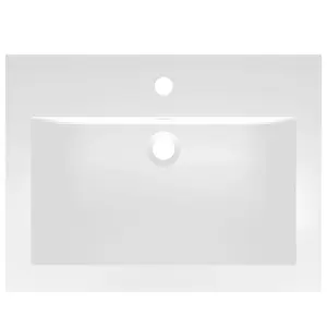 Belfry Bathroom Makiver 600mm L x 450mm W Resin Rectangular Sink with Overflow White