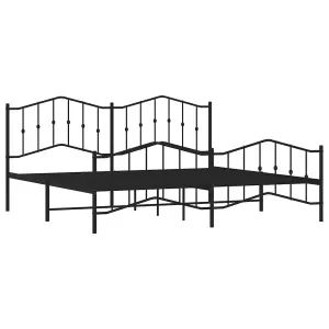 Berkfield Metal Bed Frame without Mattress with Footboard Black 193x203cm