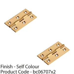 2 PACK - PAIR Cabinet Hinge - 64 x 35mm Self Colour Cupboard Wardrobe Vanity Unit Fixings