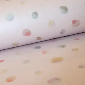 Galerie Great Kids Rose Smooth Glitter Watercolor Dots Wallpaper Roll