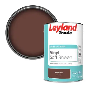 Leyland Trade Vinyl Soft Sheen Walls & Ceilings Emulsion Paint Red Brown (RAL 8012) - 5L