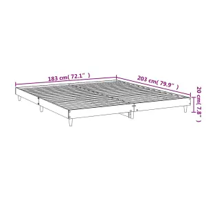 Berkfield Bed Frame Black 180x200 cm Engineered Wood