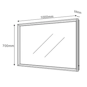 Solstice Chrome LED Illuminated Backlit Bathroom Mirror (H)700mm (W)1000mm