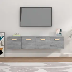 Berkfield Wall Cabinets 2 pcs Grey Sonoma 80x35x36.5 cm Engineered Wood