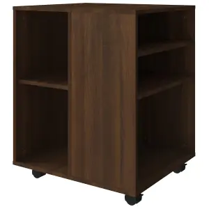 Berkfield Rolling Cabinet Brown Oak 60x53x72 cm Engineered Wood