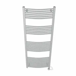 Right Radiators Prefilled Thermostatic Electric Heated Towel Rail Curved Ladder Warmer Rads - Chrome 1800x600 mm