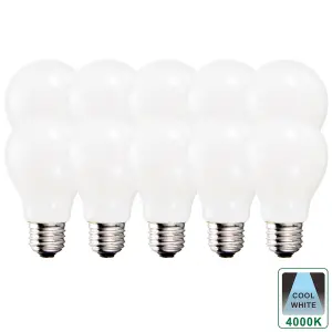 Harper Living 8.5 Watts A60 E27 LED Bulb Opal Cool White Dimmable, Pack of 10