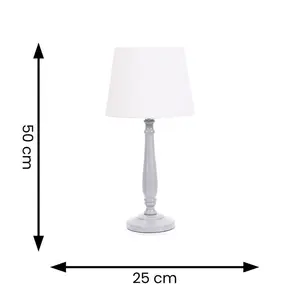 Annum Wood Table Lamp Grey / White / No