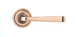 From The Anvil Polished Bronze Avon Round Lever on Rose Set (Art Deco) - Unsprung