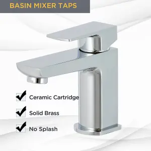 BATHWEST Basin Mixer Tap Chrome Single Handle Bathroom Sink Taps Single Handle Faucet