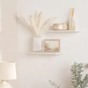 2 x Pack of Floating Wood Shelf