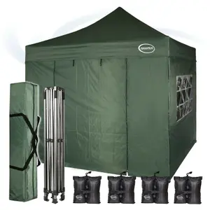 MCC Direct Maximus 3x3 Heavy Duty Pop up Green Gazebo With Sides