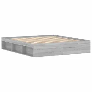 Berkfield Bed Frame Grey Sonoma 180x200 cm Super King Size