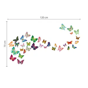 Butterflies Mirror Mirror Stickers Nursery Home Decoration Gift Ideas 48 pieces