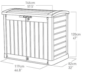 Keter Store-it-out ARC Beige & brown 1200L Garden storage box 1200mm 1460mm