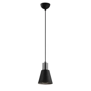 Luminosa Model 21 Deco Dome Pendant Lamp Black Ajustable Height