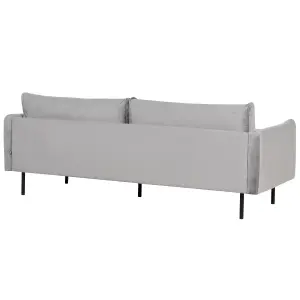 Velvet Living Room Set with Ottoman Grey VINTERBRO