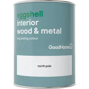 GoodHome North pole Eggshell Metal & wood paint, 750ml