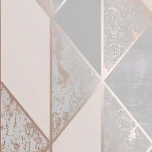 Superfresco Milan Rose gold effect Geometric Smooth Wallpaper