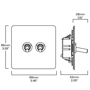 MAXWELL 2G Two Way Smooth Toggle Switch - Brass