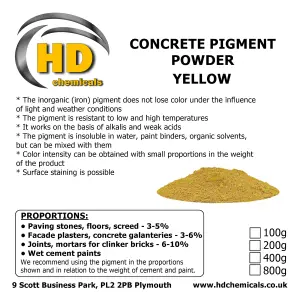 YELLOW Cement Concrete Pigment Powder Dye 800g