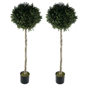 140cm Buxus Ball Artificial Tree UV Resistant Outdoor Topiary