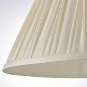 Tapered Cylinder Lamp Shade - Ivory Silk - 60W E27 or B22 - Living Room - e10069