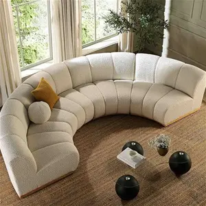 Granvia Ecru Boucle Modular Sofa, 4-Seater Half Circle Sofa - Daals - Sofas