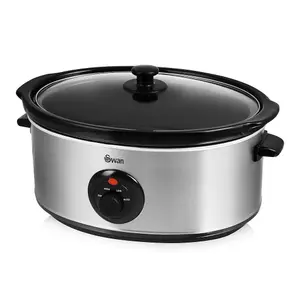 Swan SF17030N Stainless Steel Slow Cooker, 6.5 Litre, Silver