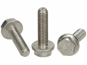 M6 x 25mm Flanged Hex Head Bolts ( 50 pcs ) Stainless Steel Flange Bolt Fully Threaded Hexagon A2 DIN 6921